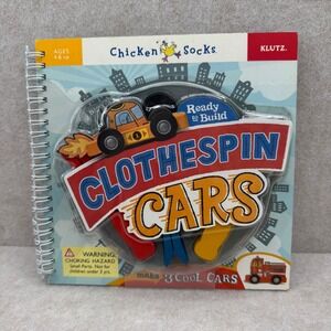 Klutz Chicken Socks Clothespin Cars Activity Book Kit Kids DIY Craft Toy Kidcore